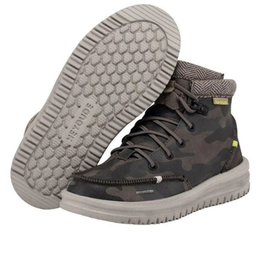Hey Dude Bradley Moccasin Boot Water Repellent Leather High Top Woodland Camo 12